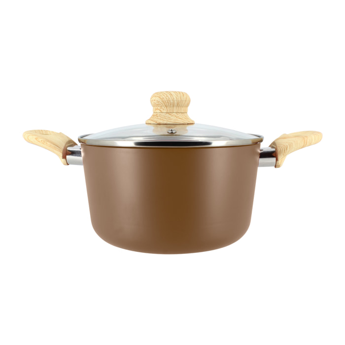 Faitout en revêtement céramique 20cm noisette - tous feux COLORAMA