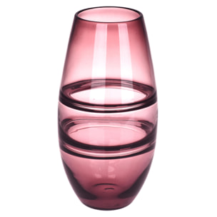 Vaso Decorato Con Linee. Altezza 33 Cm - Pezzi 1 - 17X33X17cm - Colore: Rosa - Bianchi Dino - Decori Casa E Complementi