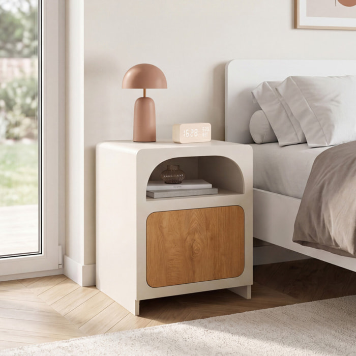 Tables de chevet Athènes 1 tiroir 1 niche - lot de 2