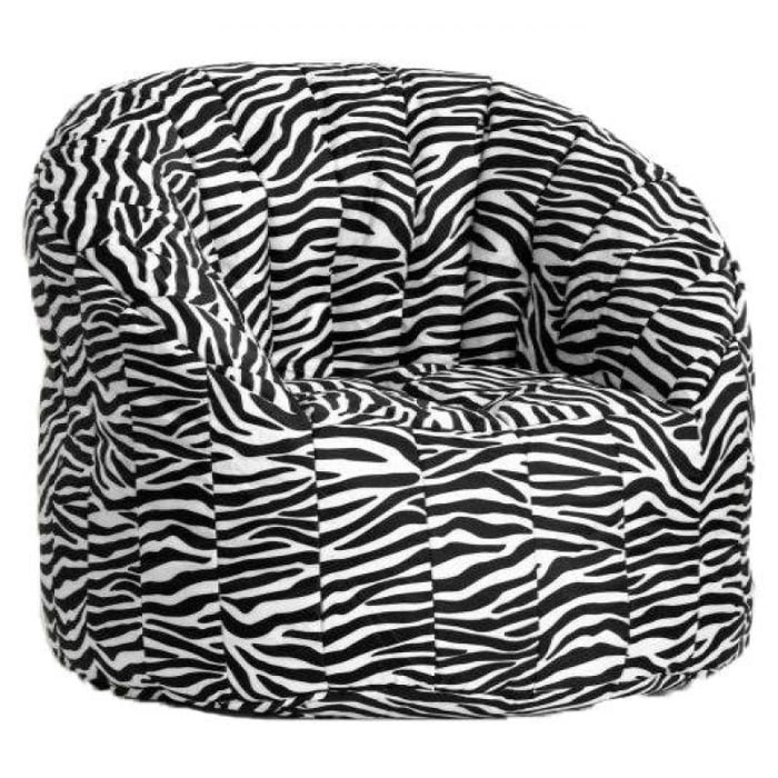 Poltrona imbottita rotonda, effetto "zebrato"", Misure 80 x 80 x 80 cm"