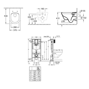 Pack WC suspendu sans bride Architectura Directflush+ abattant frein de chute + bâti-support GROHE Solido + plaque chromée