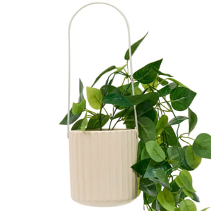 Plante artificielle suspendue Pool pot céramique beige