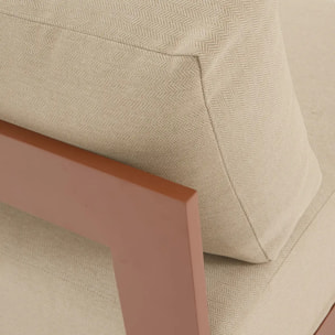 Chauffeuse de jardin Allure beige/acajou déhoussable