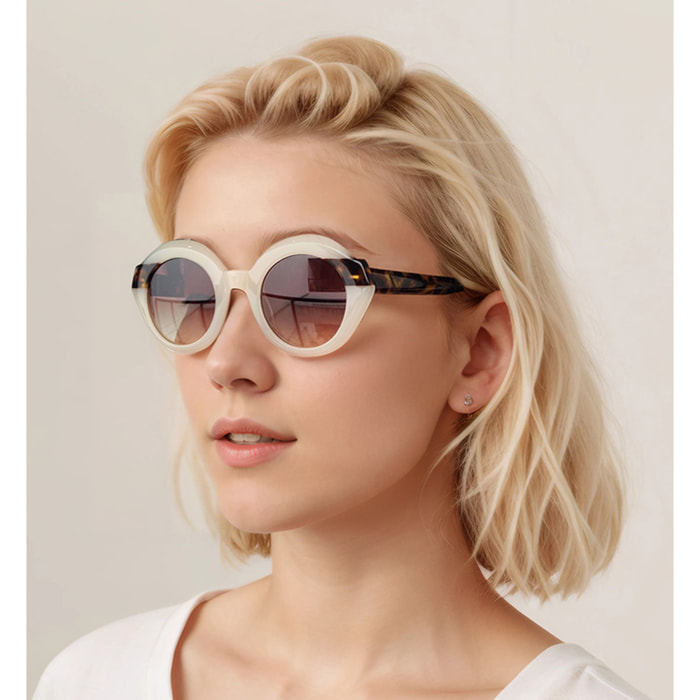Occhiali da sole OCEAN NEW ERA 8 - montatura bianca trasparente con marrone sfumate