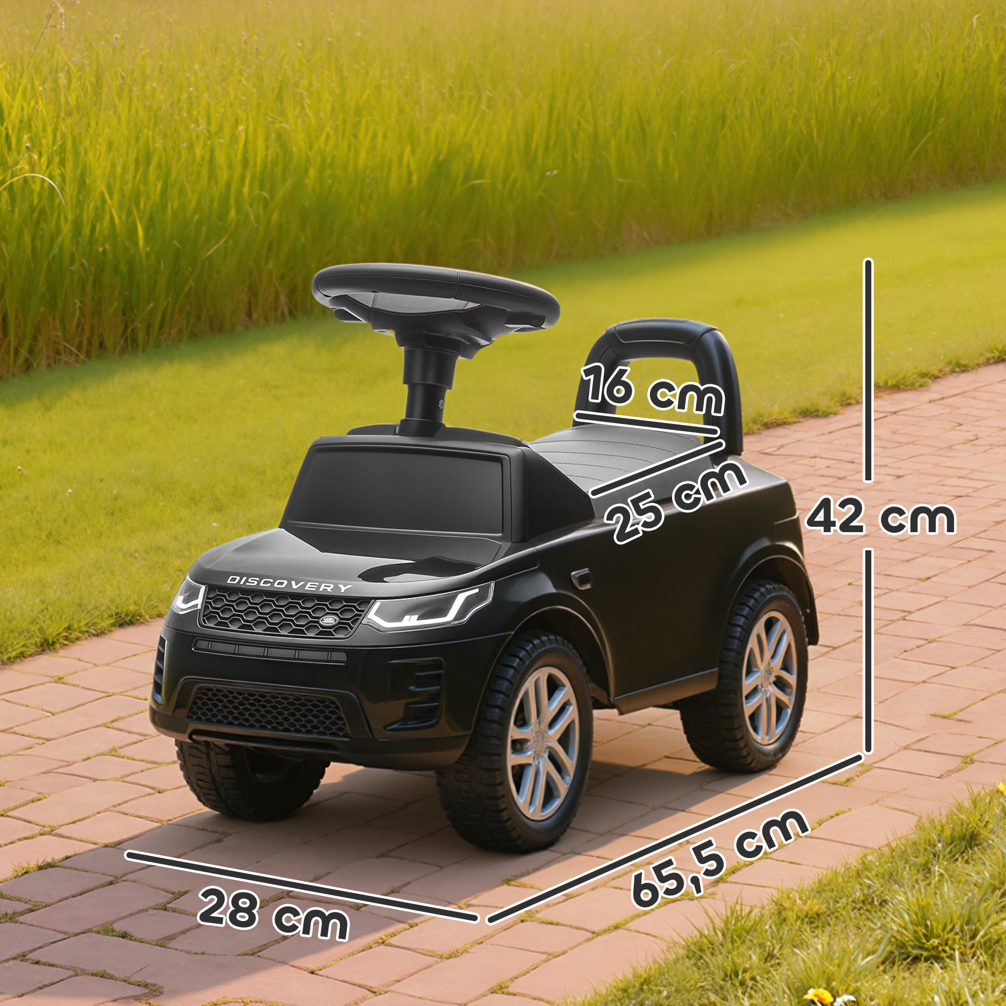 Porteur enfant voiture licence Land Rover Discovery Sport effets sonores noir