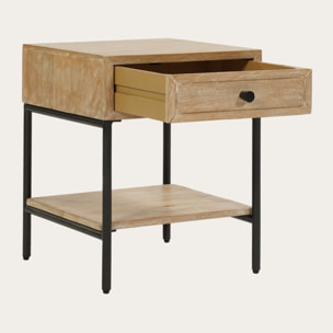 Table de chevet Birao -bois massif de mangue-couleur arabica 40 x 50 x 38 cm