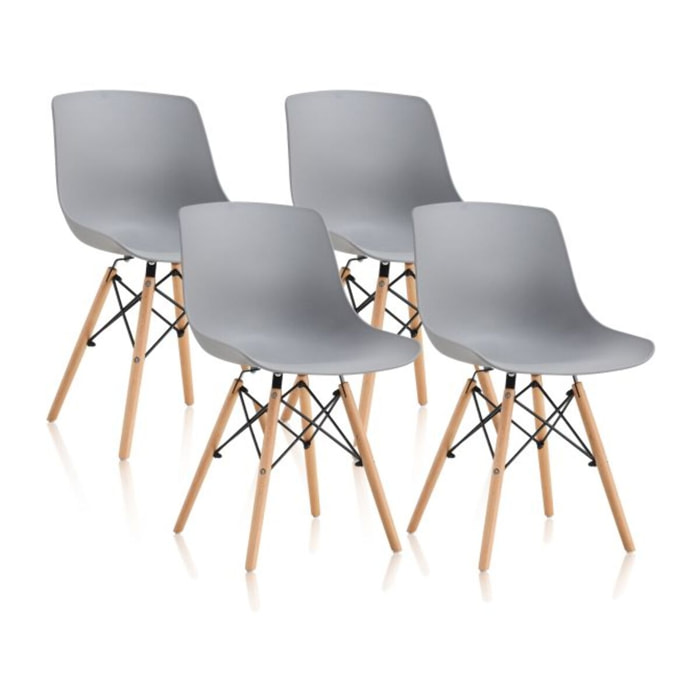 Pack 4 sillas de comedor Fredo Gris