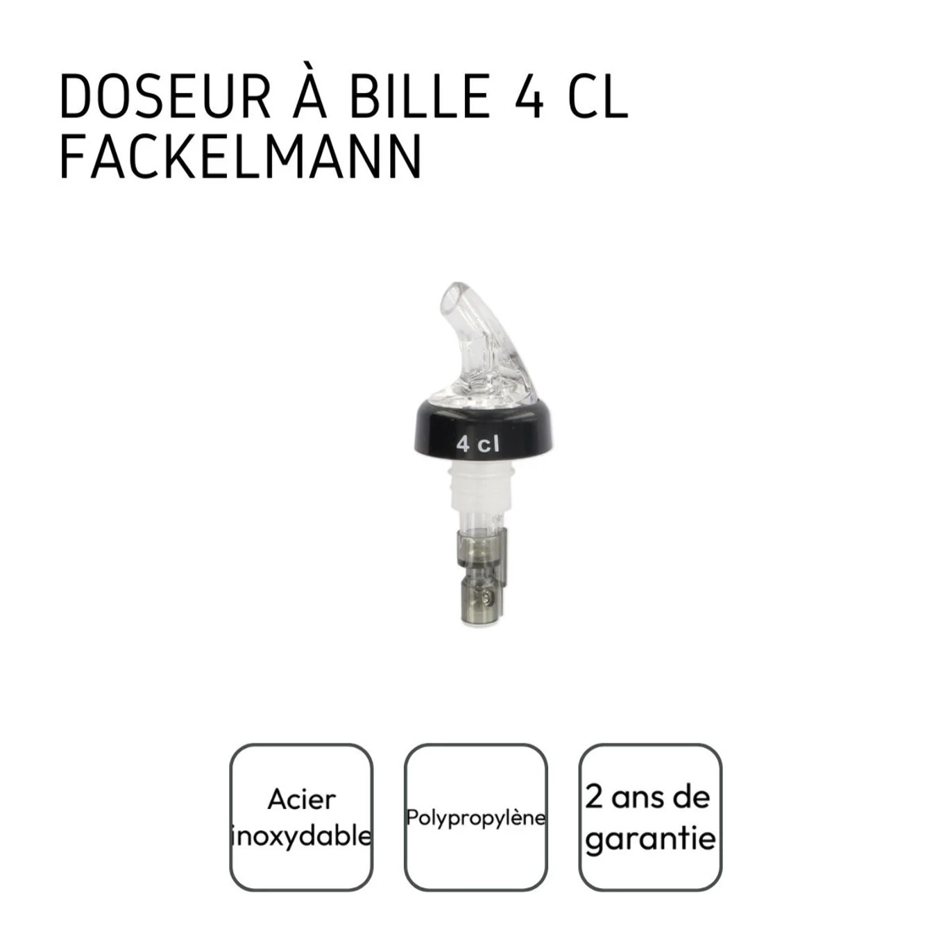 Lot de bec verseur doseur à alcool 2 et 4 cl avec bille Fackelmann Bar Concept