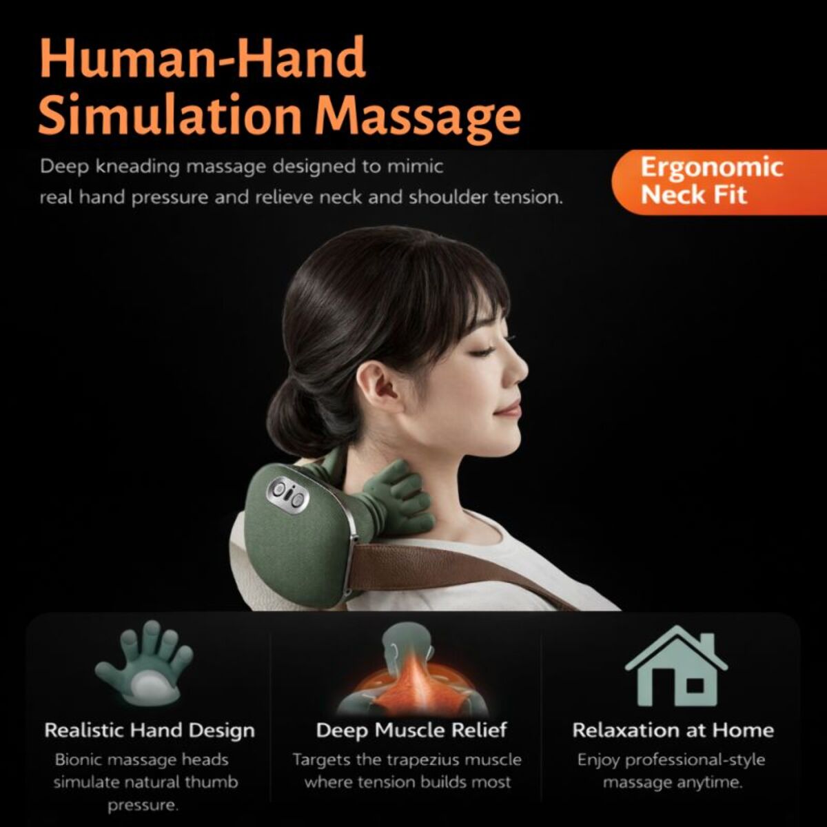 Appareil de massage Shiatsu épaules et nuque Vert Herzberg HGMSG30
