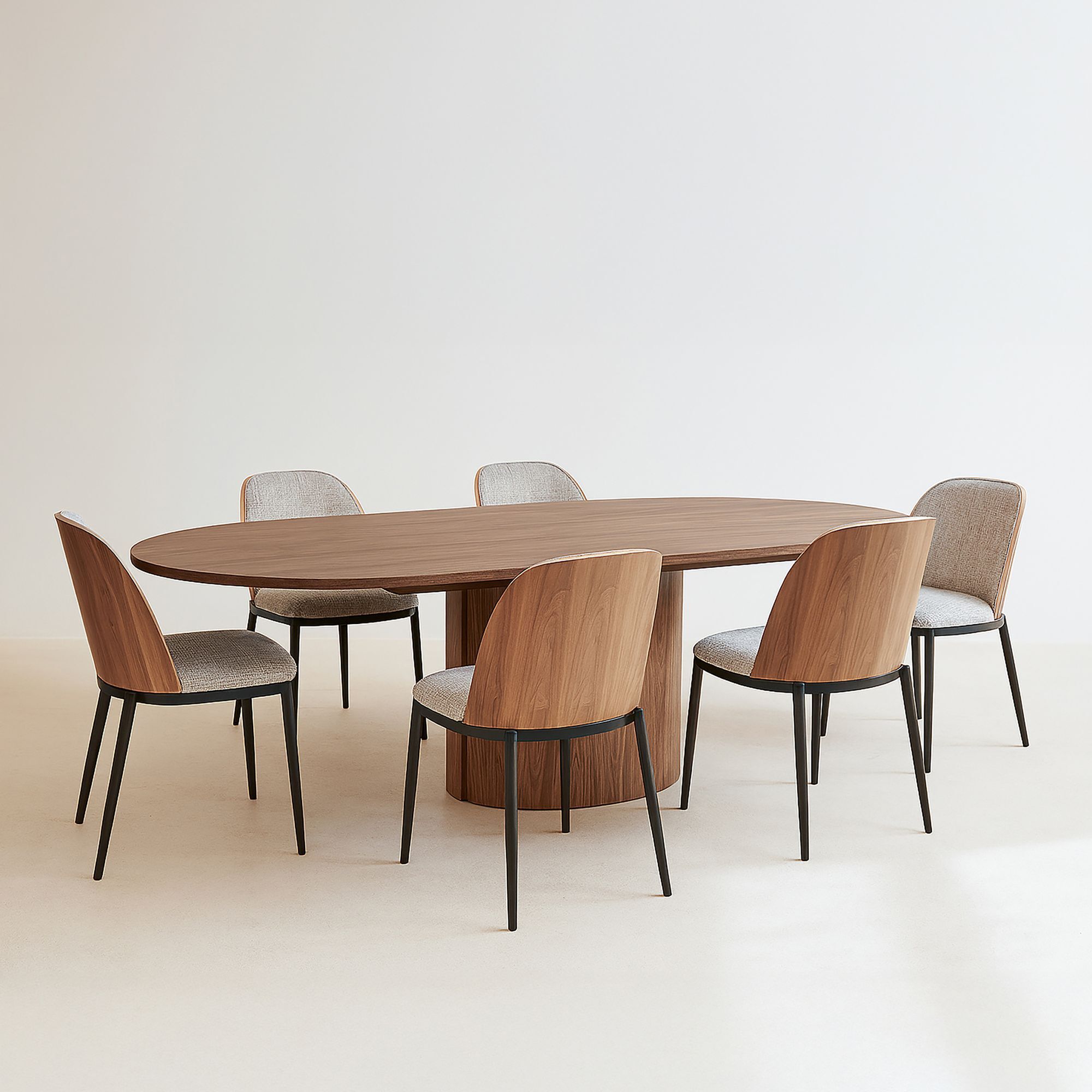 Ensemble table ovale extensible et 6 chaises  SIERRA