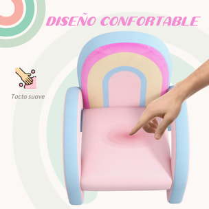 Sillón para Niños Pequeños en Forma de Arco Iris Mini Sofá Cómodo Sillón Infantil para Niños de 1,5-5 Años para Dormitorio Salón Carga 45 kg 43x41x51 cm Rosa