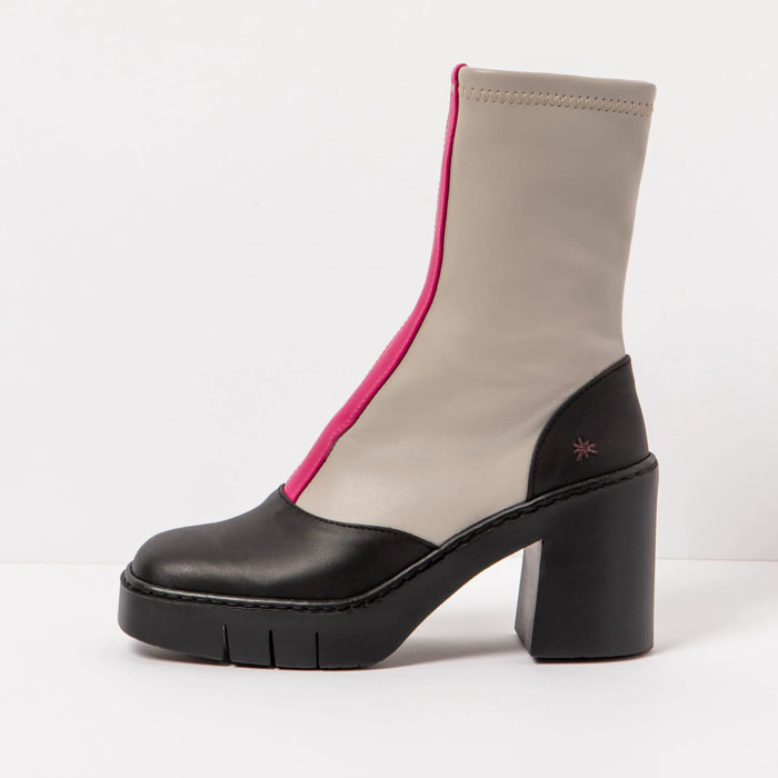 Botines con tacón 1973 NAPPA BLACK-GREY/BERNA color Black-grey