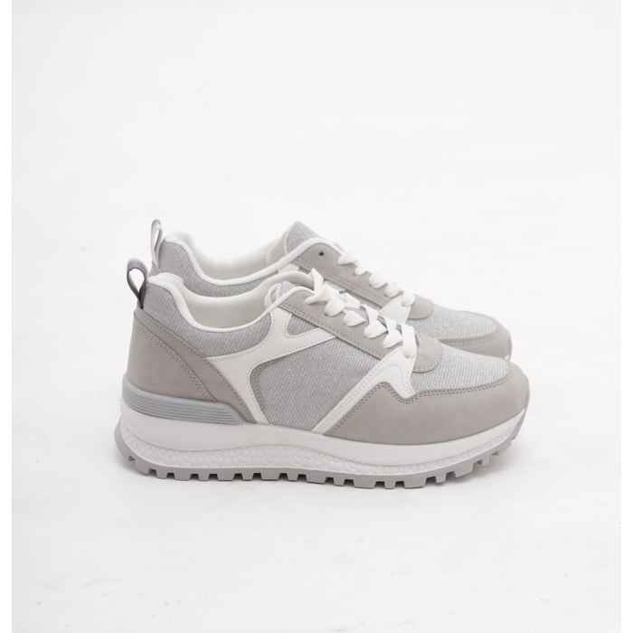 SNEAKERS RUNNING SHINY CHOCOLA' GRIGIO