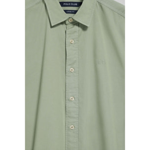 Camicia loose fit verde giada con logo Polo Club