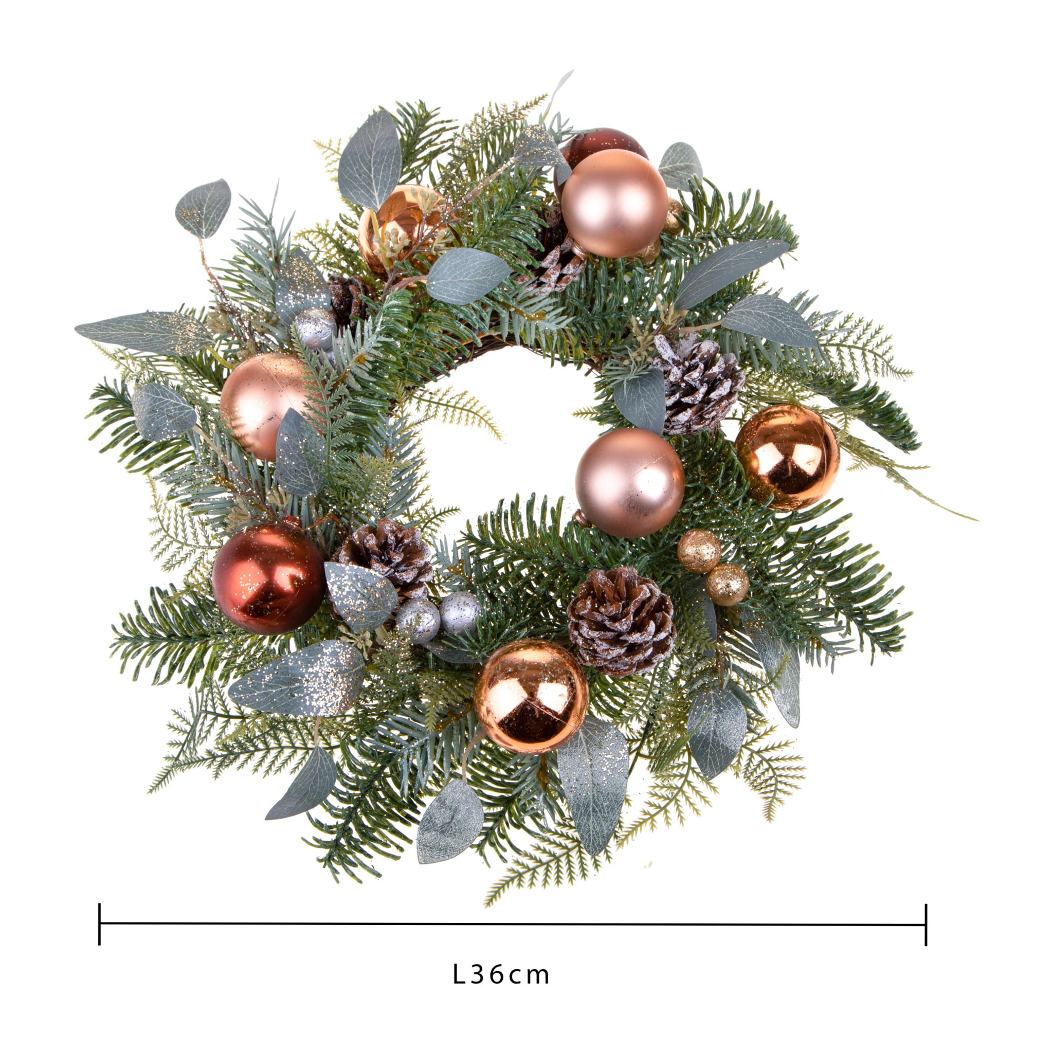 Corona natalizia - Pezzi 2 - 36xH8x36cm - Bianchi Dino SpA