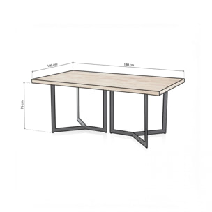 Mesa de comedor Jokul 180 Negro - Roble