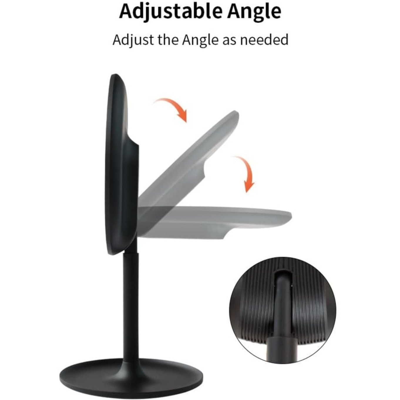 Miroir cosmétique pliable en plastique, 3 couleurs de lumière réglables, hauteur 34,5 cm, noir (SATZKLEDC)