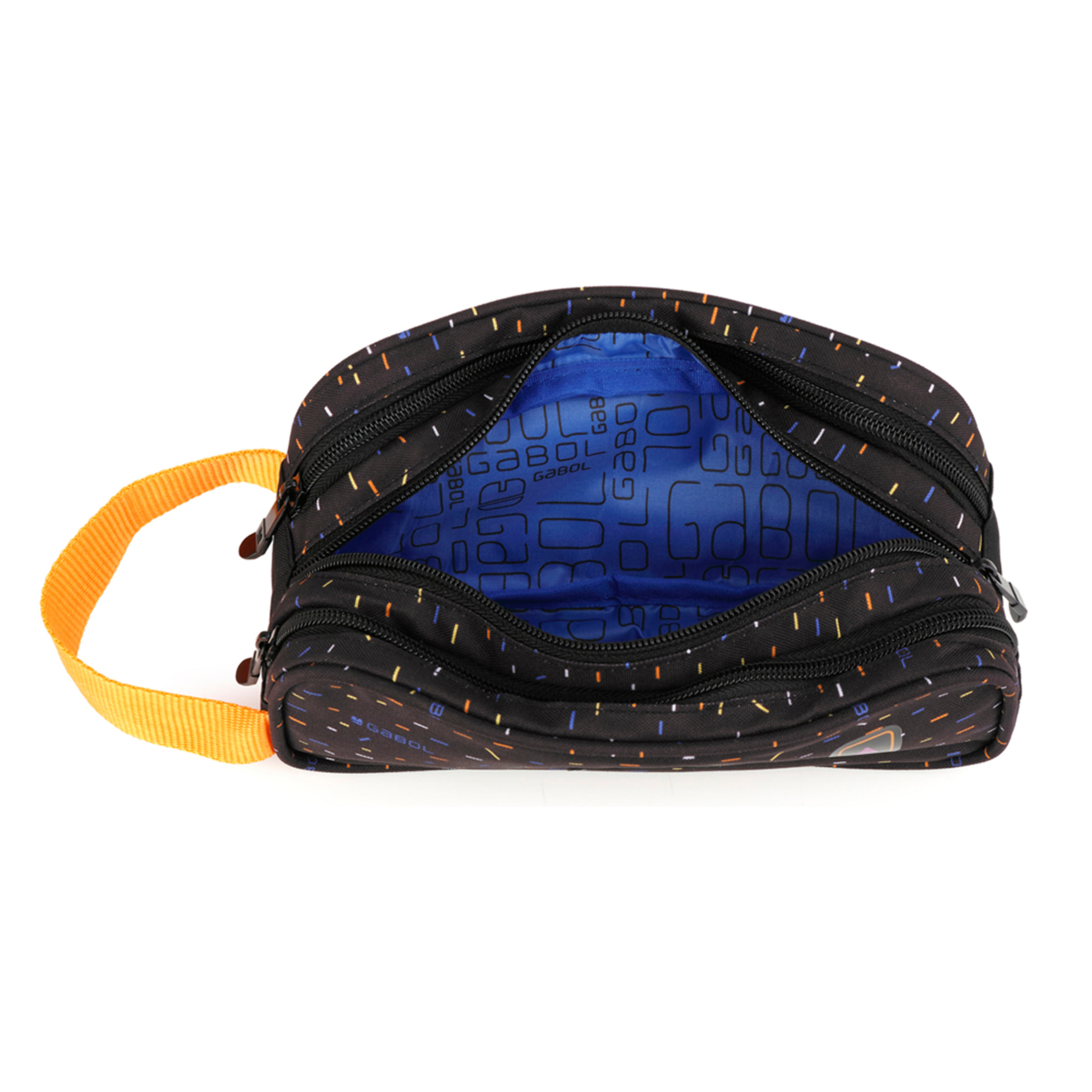 Estuche triple Gabol VIRTUAL negro y resistente al agua