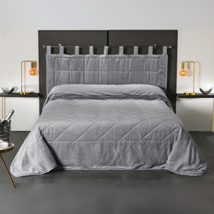 Coussin Tête de Lit à l' Aspect Velours - Gris clair