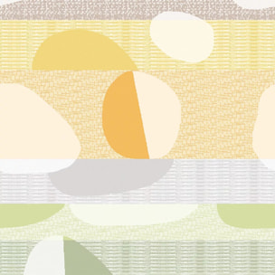 Serviette pur coton 205 g/m² motif jacquard vert orange Mille galets terre cuite