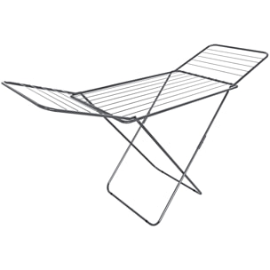 Stendibiancheria Stendino Pieghevole Da Pavimento Con Ali E Piedi Piedini Antiscivolo Spazio Stenditura 18 M In Acciaio 180 x 55 x 108 Cm Grigio