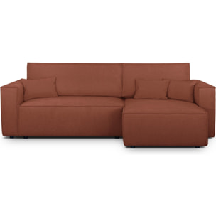 Canapé d'angle convertible 4 places en tissu chenille - LIVIA