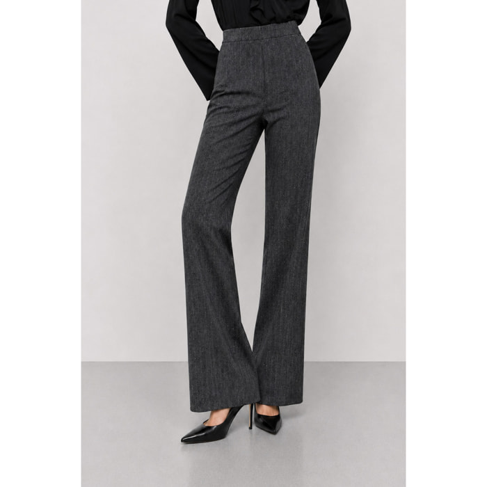 Kocca - Pantaloni da donna gessati a vita alta e gamba larga Donna