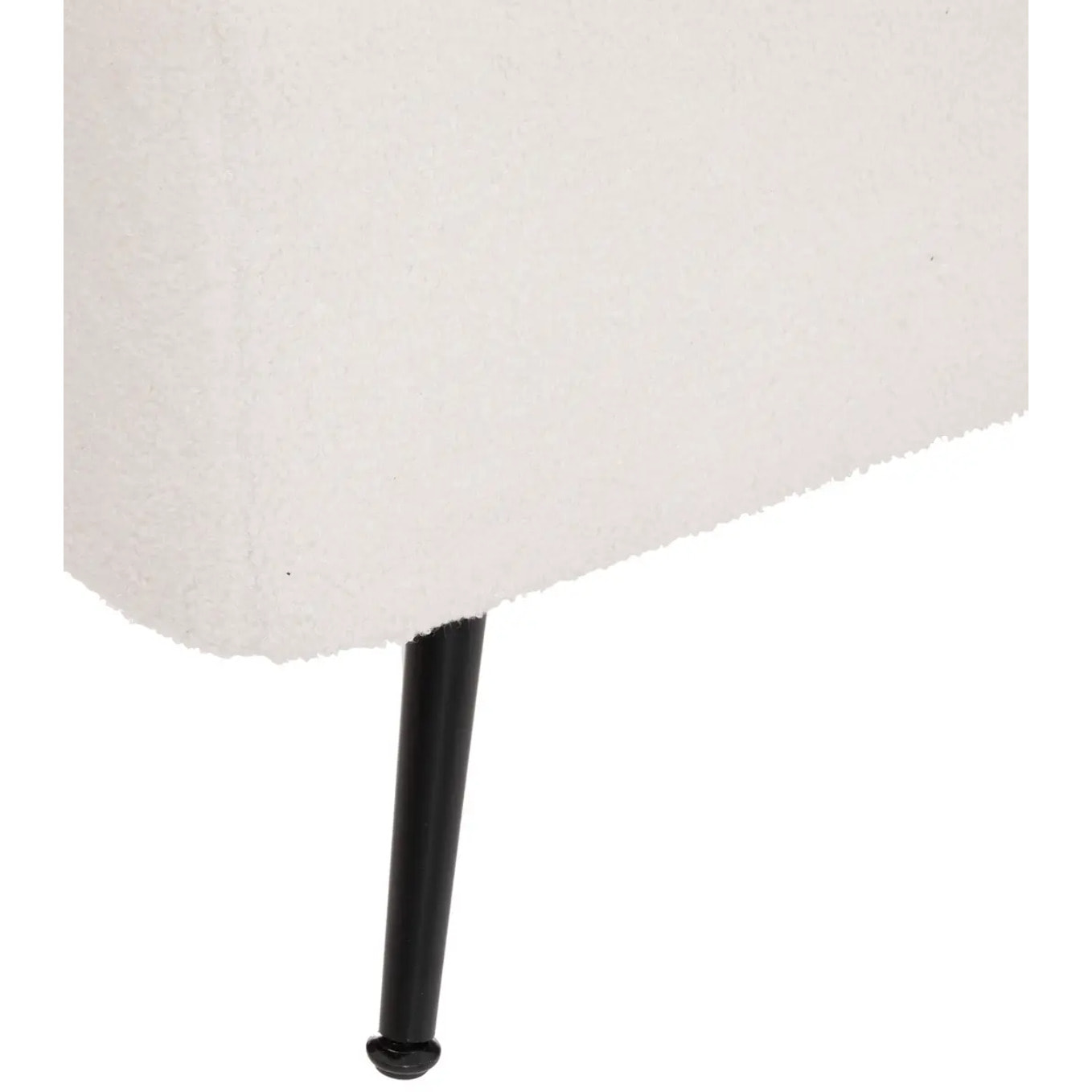 Banc coffre bouclette "Aurora" blanc 100x40cm