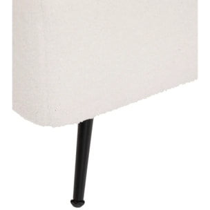 Banc coffre bouclette "Aurora" blanc 100x40cm