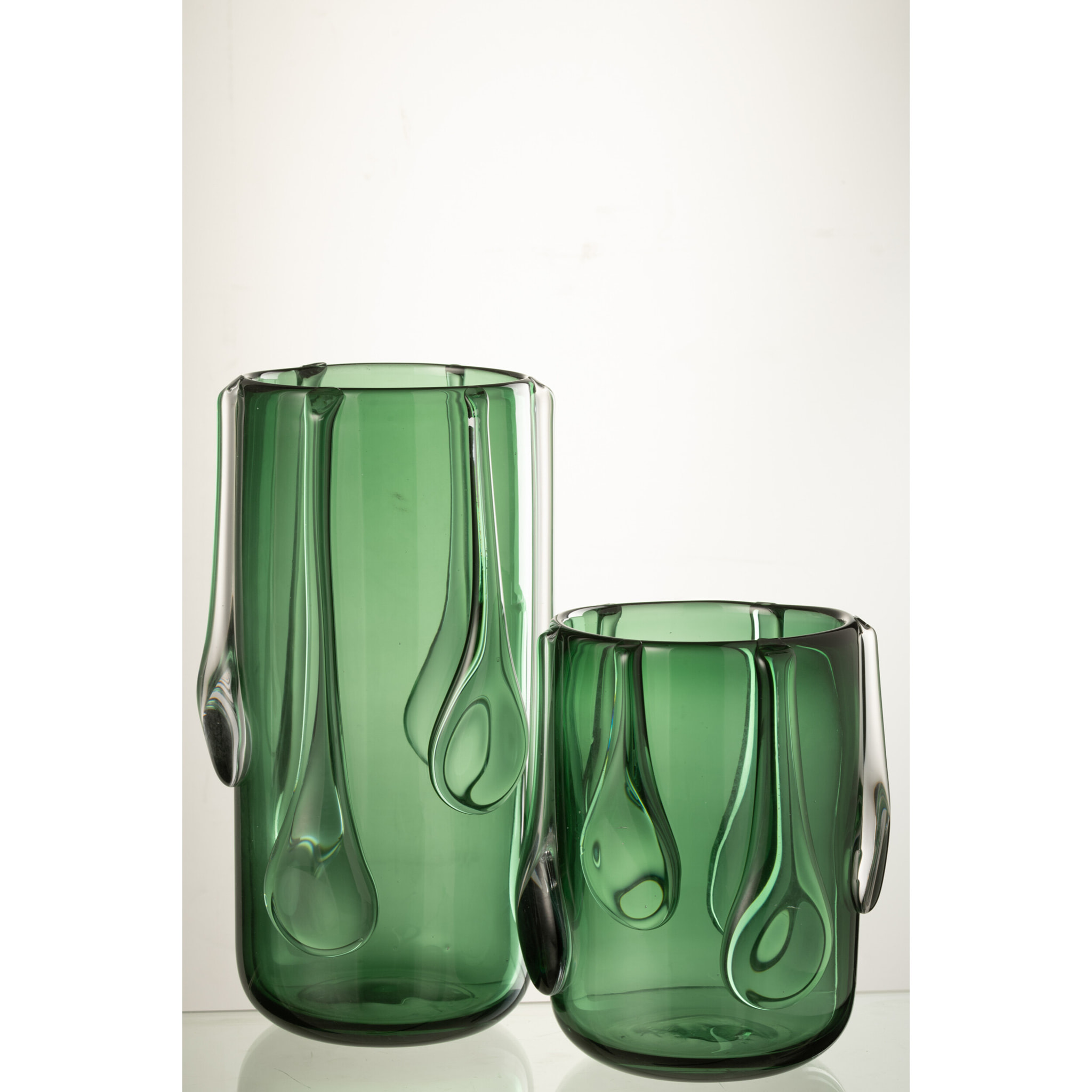 J-Line Vase Drippy Verre Vert Large