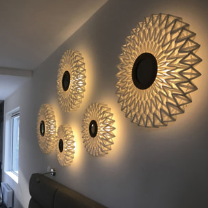 Applique en tissu blanc cassé avec miroir 60cm