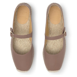 Alpargata Pepa plana mary-jane en napa con hebilla