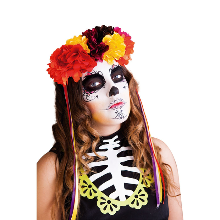 DIADEMA LUJO KATRINA ROSAS COLORES DIA DE LOS MUERTOS