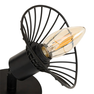 Applique murale/plafonnier Adelia noir 10x10cm