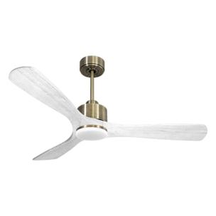 Ventilateur de plafond Réversible  Thermostat Dimmable Wifi Moteur à courant continu Toits en pente Télécommande Lumière à trois tons Hypersilence Mémoire