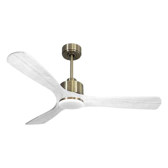 Ventilateur de plafond Réversible  Thermostat Dimmable Wifi Moteur à courant continu Toits en pente Télécommande Lumière à trois tons Hypersilence Mémoire