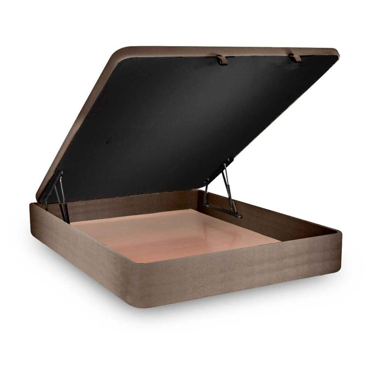 Sommier Coffre Velours - pieds bois