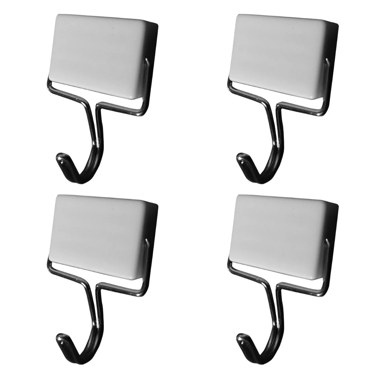 Ensemble de 4 crochets muraux magnétiques noir et blanc Fackelmann Tecno