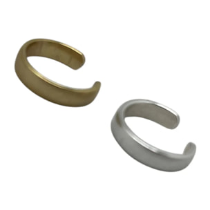 Conjunto de earcuff mixto en latón plata 10µ y dorado