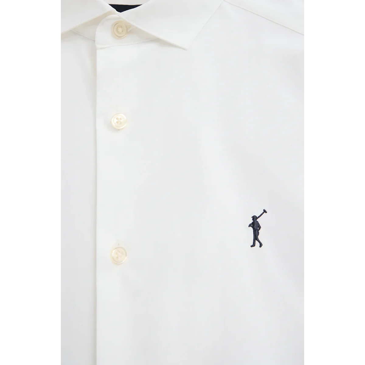 Camisa blanca de corte slim con logo Rigby Go