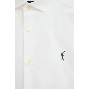 Camisa blanca de corte slim con logo Rigby Go