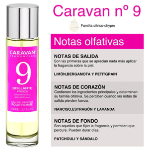 Caravan fragancias - caja de regalo con 2 perfumes nº9 de 150 ml, para mujer