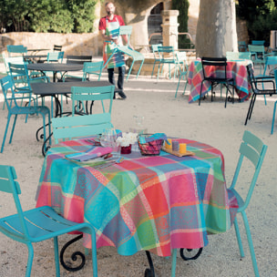 Nappe pur coton motif jacquard multicolore Mille wax cocktail