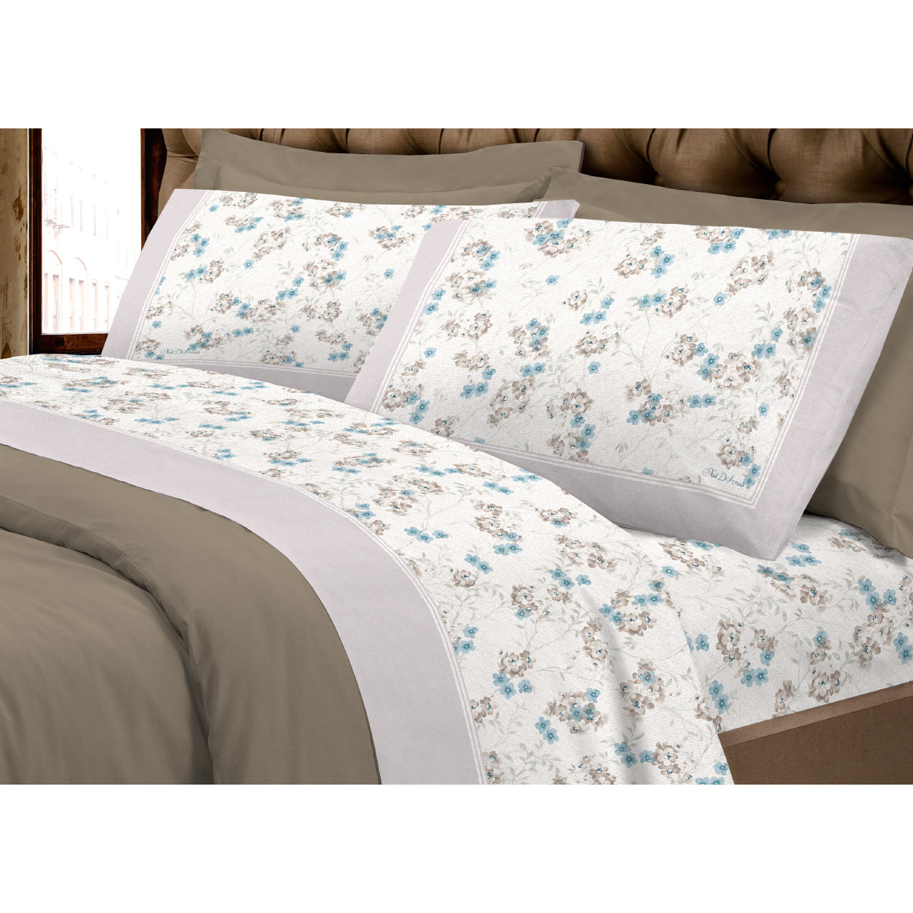 Completo Lenzuola In Calda Flanella Made In Italy Linea Europa Petra Beige