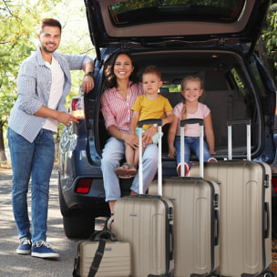 Juego De Maletas Rígidas Abs Itaca Havel Champagne