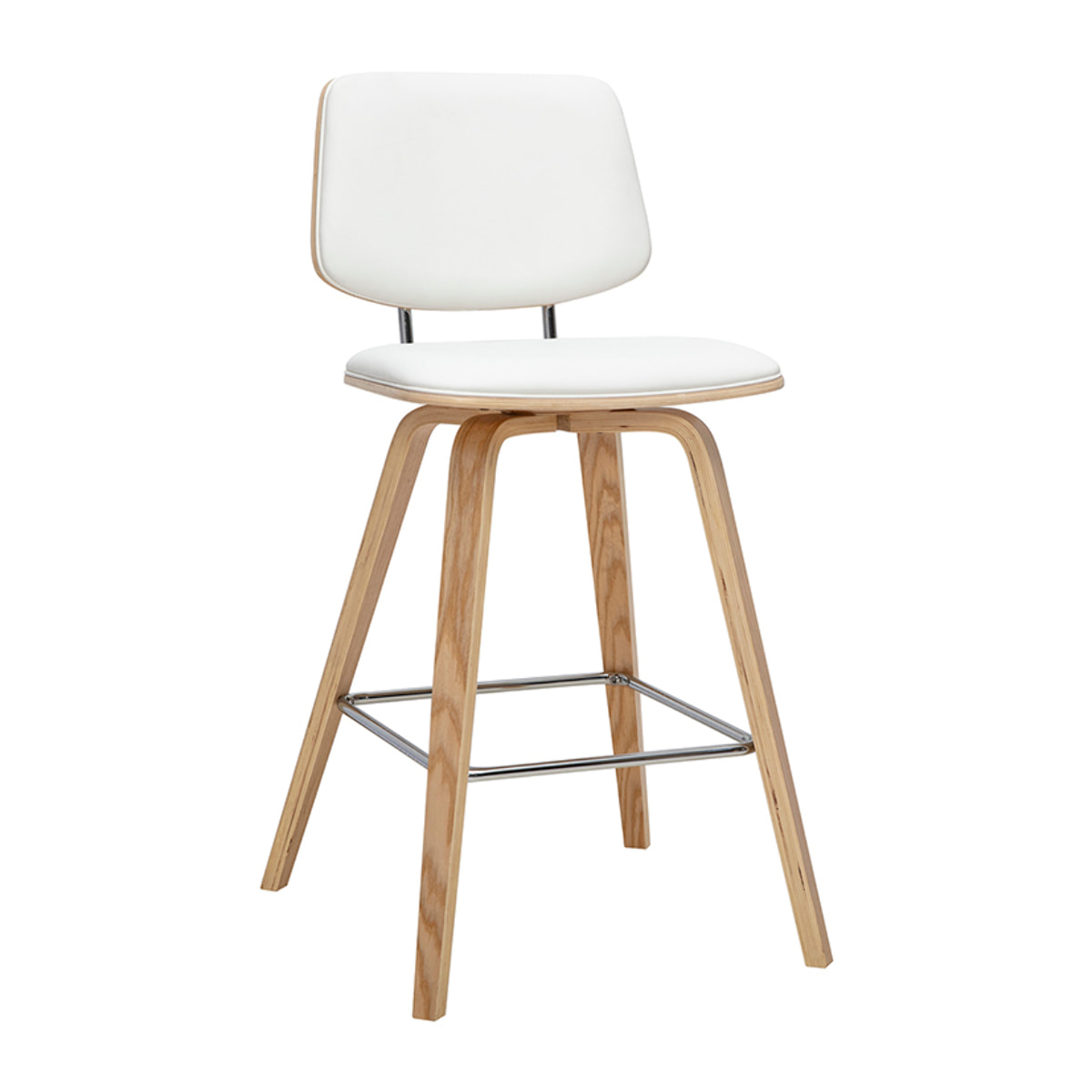 Tabourets de bar blancs et bois clair H66 cm (lot de 2) SEGUR