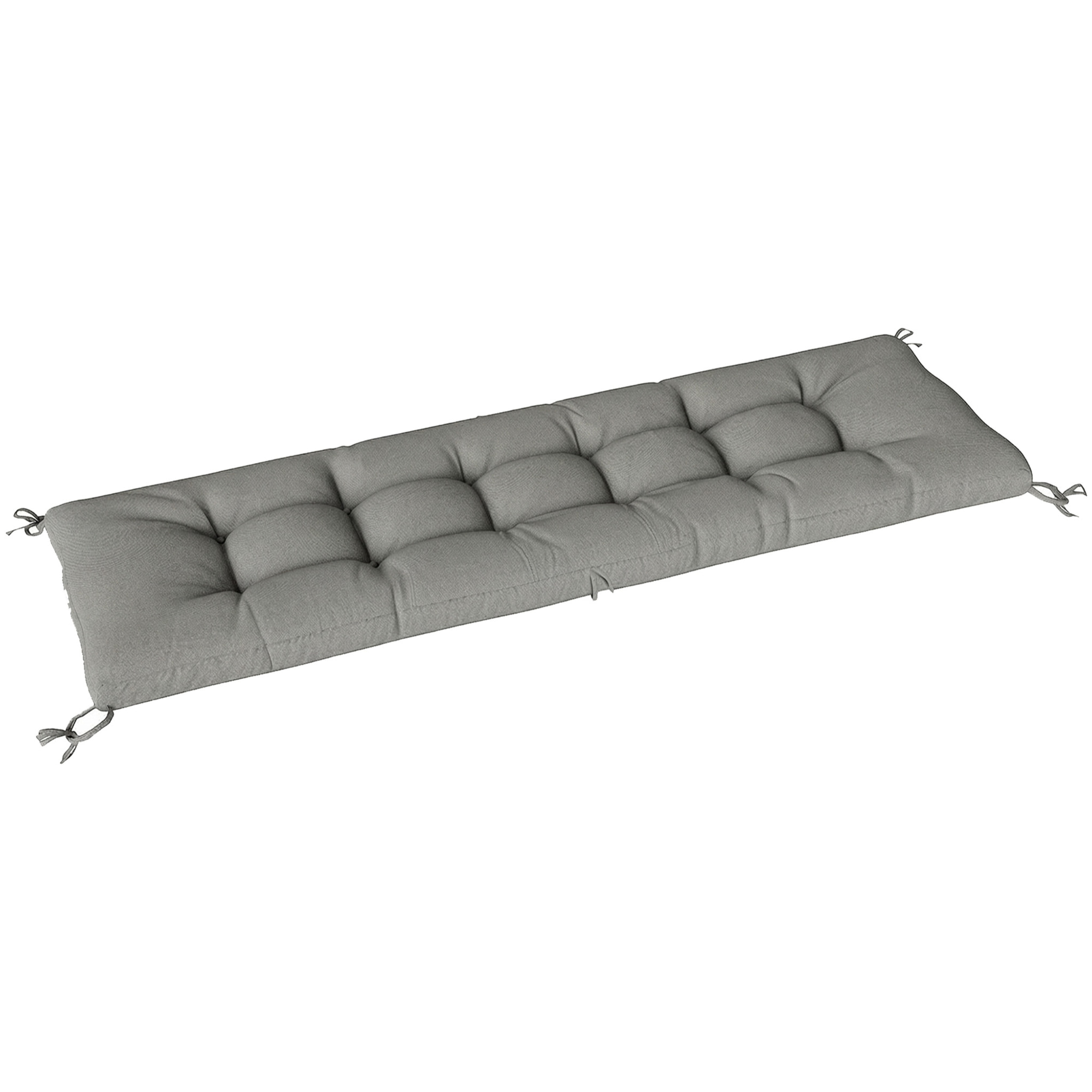 Cojín para Banco Exterior, Cojín para Banco y Tumbona de Jardín con Correas de Sujeción, Protección UV50+, Rebote Lento, para Interior y Exterior, 198x65x13 cm, Gris Claro