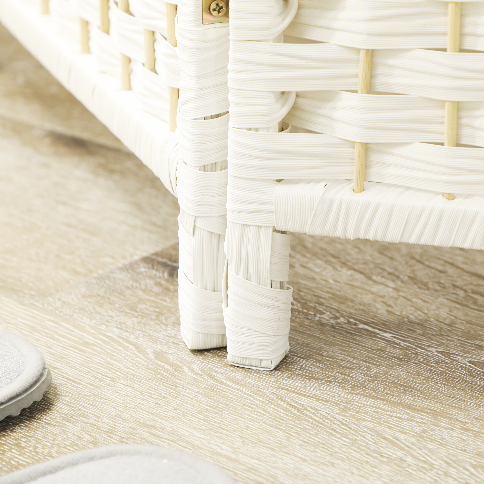 Paravent intérieur en bois 4 panneaux 180 x 180 cm séparateur de pièce pliable bois blanc