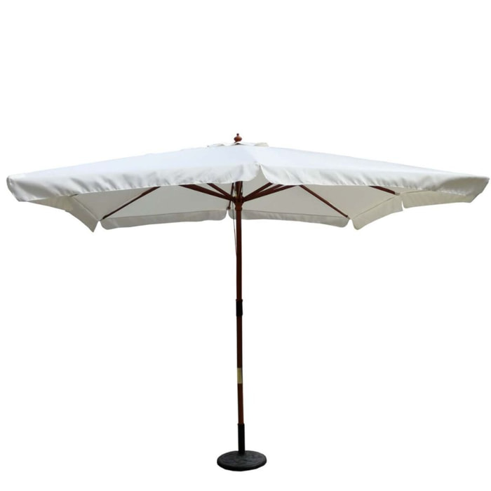 Parasol en bois 3 x 3 m écru ULFI