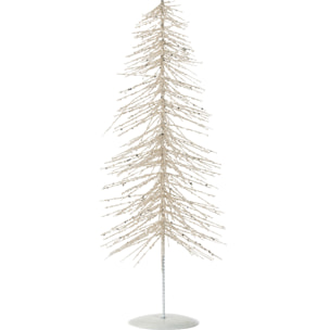 J-Line décoration Sapin De Noël Paillettes - métal/plastique - blanc/argenté - medium